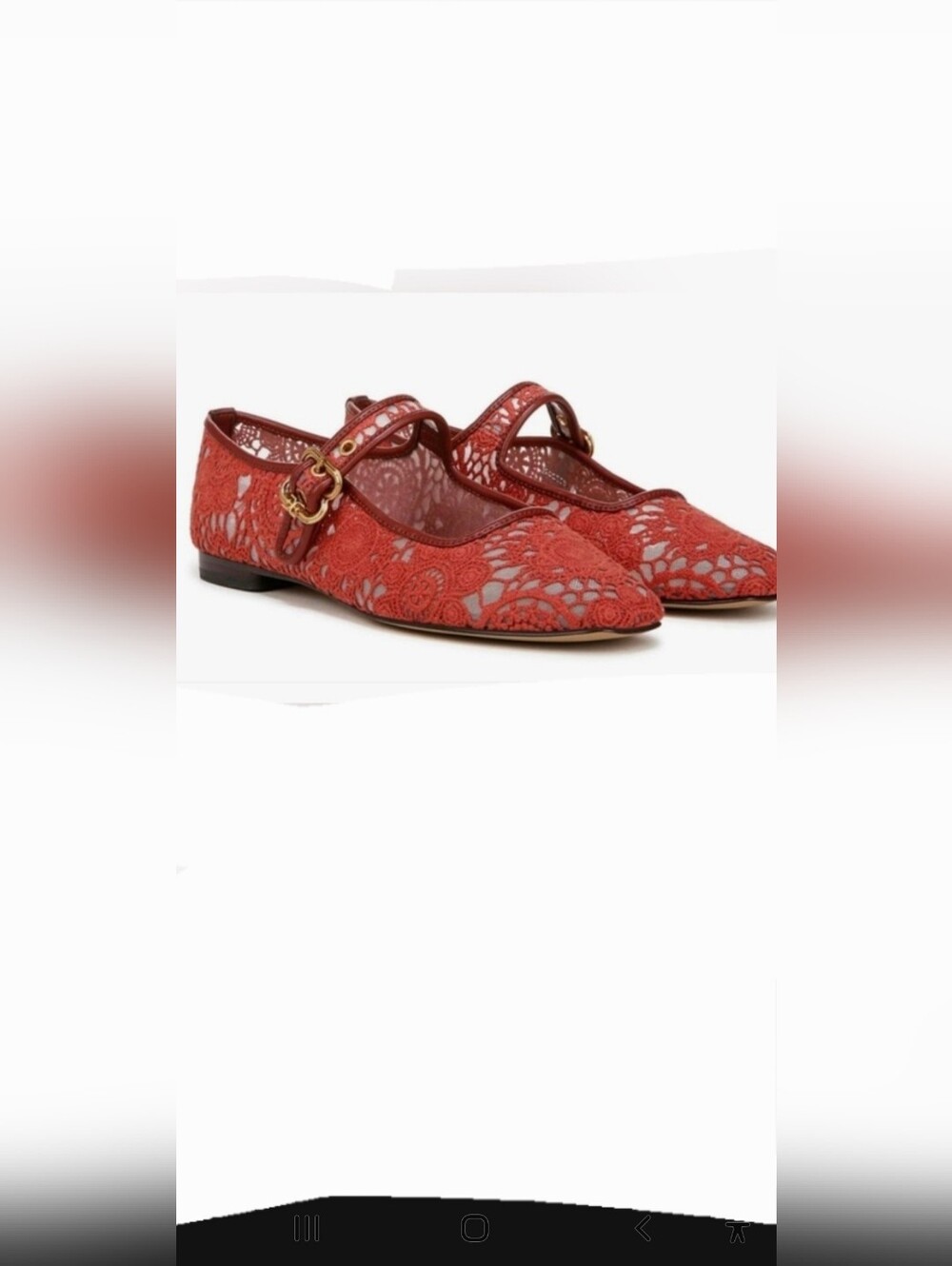 Sam Edelman Michaela Deep Scarlet Mesh lace Fabric Mary Jane Flats size 10 new - Picture 3 of 11